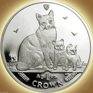 2014 Isle Of Man - Snowshoe Cat Coin - 1 Oz Bullion Silver Proof,  Box/coa