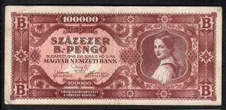 100 000 B.  - Pengő From Hungary 1946