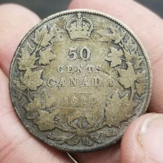 1910 Canada Silver 50 Cent Coin You Grade