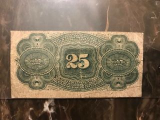 1863.  25 Fractional Currency Note 4th Issue 2
