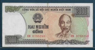 Vietnam 2000 Dong,  1987,  P 103,  Vf,  Yellow