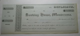 1854 Montezuma California Ca Banking House Deposit Remainders Slip Bank Receipt