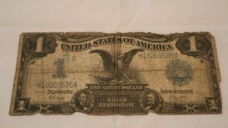 1899 $1 One Dollar Silver Certificate Large Black Eagle Currency Note