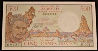 Crisp Uncirculated Banknote Djibouti 500 Francs 1988 (p36b)