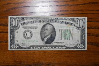 1934 - A $10 Federal Reserve Star Note ⭐ Pinhole