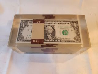 1 Dollar Bills Old Series 1969 Vintage Money Paperweight Novelty