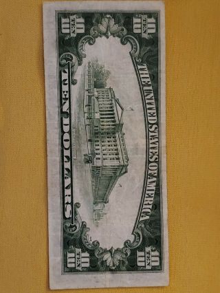 10 Dollar Bill 1934 A Yellow Seal 2