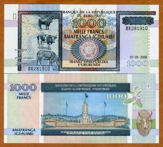 Burundi,  Africa,  1000 (1,  000) Francs,  2006,  P - 39d,  Unc