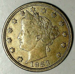 1883 - P 5c Liberty Head Nickel No/cents,  19soc0528 Only 50 Cents For