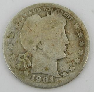1904 O Barber Quarter,  90 Silver - Item 9186