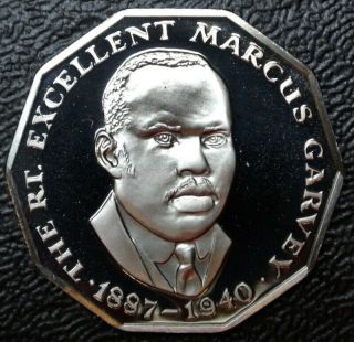 1977 Jamaica - 50 Cents - Copper - Nickel Proof - Marcus Garvey 1887 - 1940 -