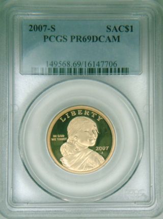 2007 - S Pcgs Pr69dcam Proof Sacagawea Gold Dollar