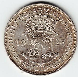 South Africa 2½ Shillings 1923 Km19.  1 Ag.  800 3 - Yr Type - & Rare