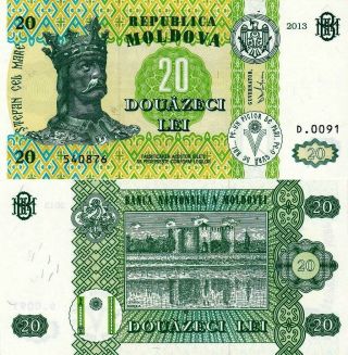 Moldova 20 Lei Banknote,  2013
