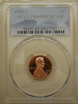 1990 - S Pcgs Pr - 69 - Rd - Dcam Proof Lincoln Cent Deep Cameo Red