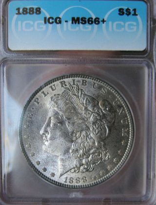 1888 - P ICG MS 66,  Toned Morgan Silver Dollar 3