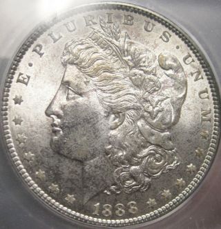 1888 - P ICG MS 66,  Toned Morgan Silver Dollar 4