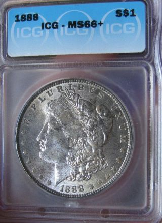 1888 - P ICG MS 66,  Toned Morgan Silver Dollar 5