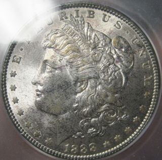 1888 - P ICG MS 66,  Toned Morgan Silver Dollar 6