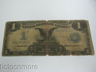 Us 1899 $1 Dollar Black Eagle Silver Certificate Large Size Note R61755832a