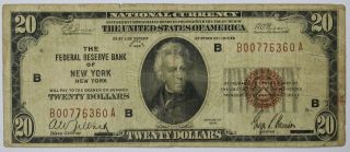 Fr.  1870 B 1929 $20 The Federal Reserve Bank Of York York