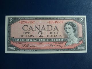 1954 Canada 2 Dollar Bank Note - Beattie/raminsky - Replacement Bb2848557 - Unc,  19 - 320