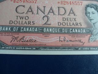1954 Canada 2 Dollar Bank Note - Beattie/Raminsky - Replacement BB2848557 - UNC,  19 - 320 3