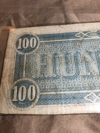 1864 $100 Dollar Confederate States of America Currency Note Bill SEE OTHERS 7