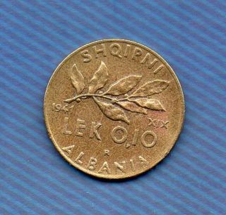 Albania Coins 1941,  0.  10 Lek,  Bronz,