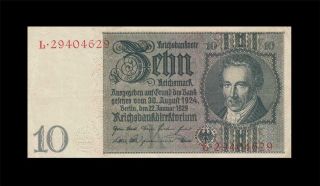 1929 GERMANY 10 REICHSMARK BERLIN ( (EF)) 2