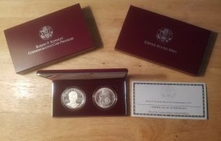 1998 - S Robert F.  Kennedy Memorial 2 Coin 90 Silver $1 Set: Proof & Unc.