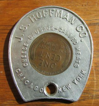 1 Cent Penny Token J S Hoffman Co Cheese Sausage 1946 Encased Illinois York