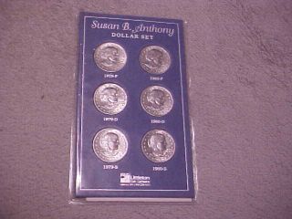 Complete 2 Year Uncirc.  Set Of Susan B.  Anthony Us Dollar Coins 1979 - 1980 P,  D,  S