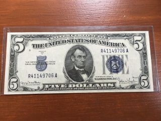 1934 D $5 Five Dollar Silver Certificate Crisp Paper