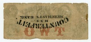 1861 $2 The Exchange Bank - Hartford,  CONNECTICUT (Altered) Note CIVIL WAR Era 2