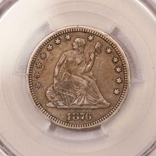 1876 - Cc Seated Liberty Quarter Pcgs Xf40 Carson City Coin