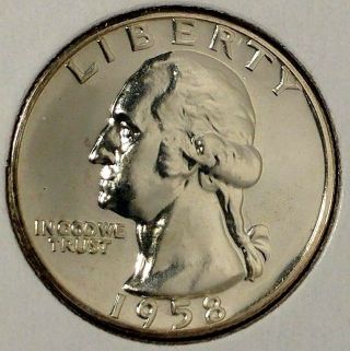 1958 - P 25c Washington Quarter,  18stu1505 Gem Proof " 90 Silver 50 Cents