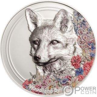 Fox Woodland Spirit 1 Oz Silver Coin 500 Togrog Mongolia 2018