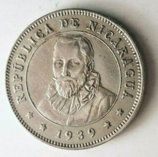 1939 Nicaragua 25 Centavos - Scarce Coin - - Latin America Bin 1