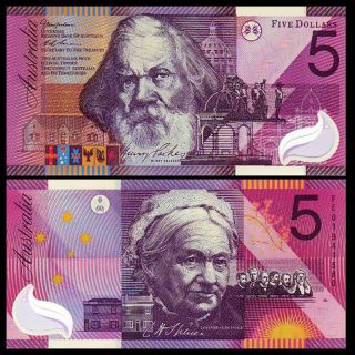 Australia 5 Dollars,  2001,  P - 56,  Polymer,  Comm.  Unc
