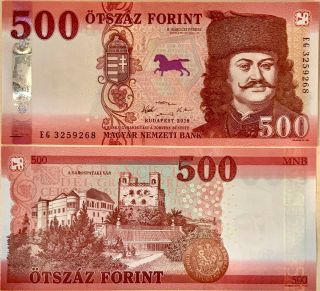 Hungary 500 Forint 2018 / 2019 P Color Security Unc