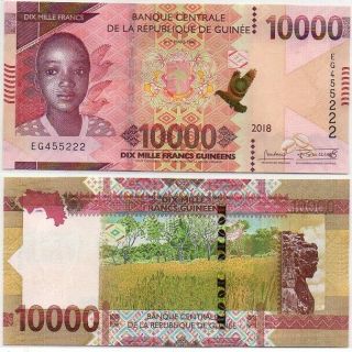 Guinea - 10000 Francs 2018 / 2019 Unc Lemberg - Zp