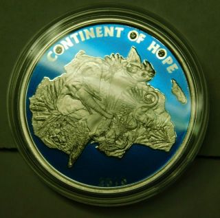 Ivory Coast 2010 African Animal Big Five 1000 Francs Silver Coin,  Proof