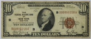 Fr.  1860 B Series Of 1929 $10 Federal Reserve Bank Of York York
