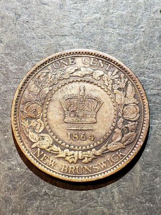 1864 Brunswick One Cent Foreign Coin 1