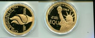 Civil Rights Statue Of Liberty 2014 70 Mm Gold Plated Proof Medal 4491m