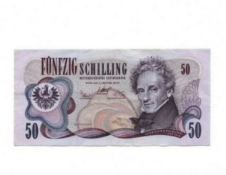 Bank Of Austria 50 Shillings 1970 Vf