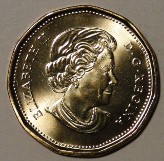 BU Canada Saskatchewan Roughriders 1910 - 2010 1 dollar loonie coin from roll 2