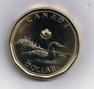 2013 Canada Style $1 Loonie Coin With Laser Markings Uncirculated Canadian