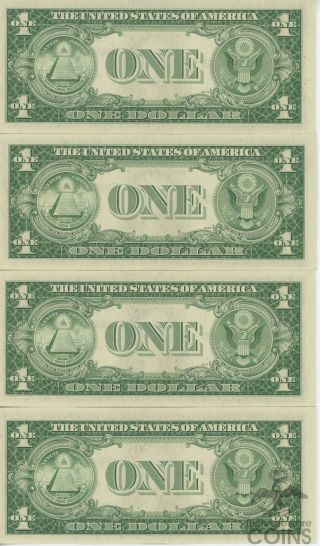 Set of 4: 1935 F $1 Consecutive Silver Certificates ($4 Face Value) 2